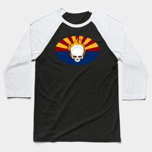 AZ Skull Flag on Back Baseball T-Shirt